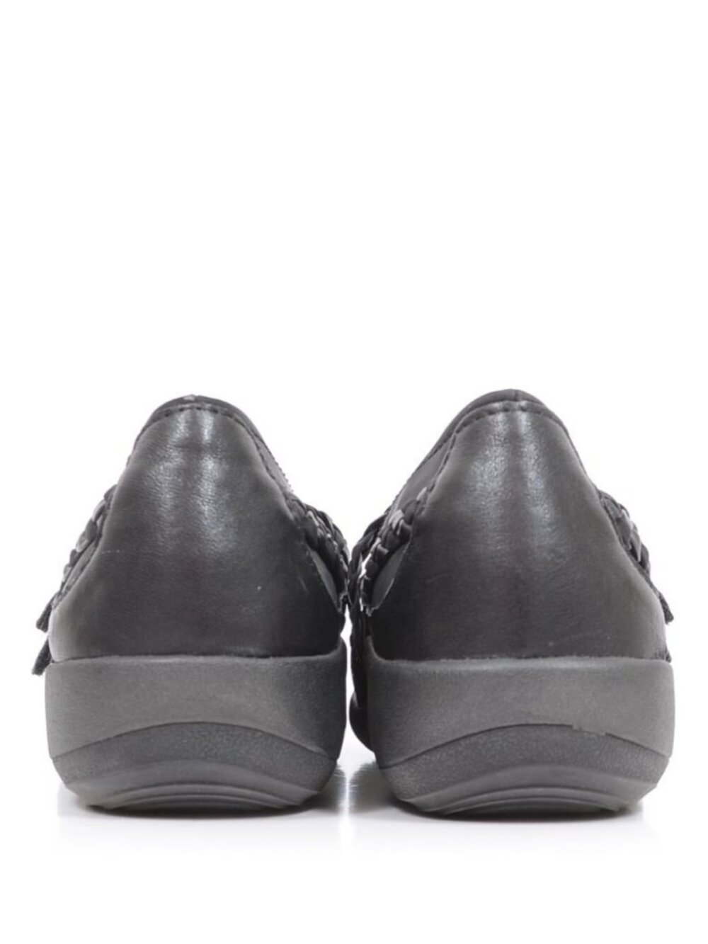 Aetrex Annie Women's 10 Black Leather Hook & Loop Mary Jane Comfort Work Shoes - Picture 6 of 10